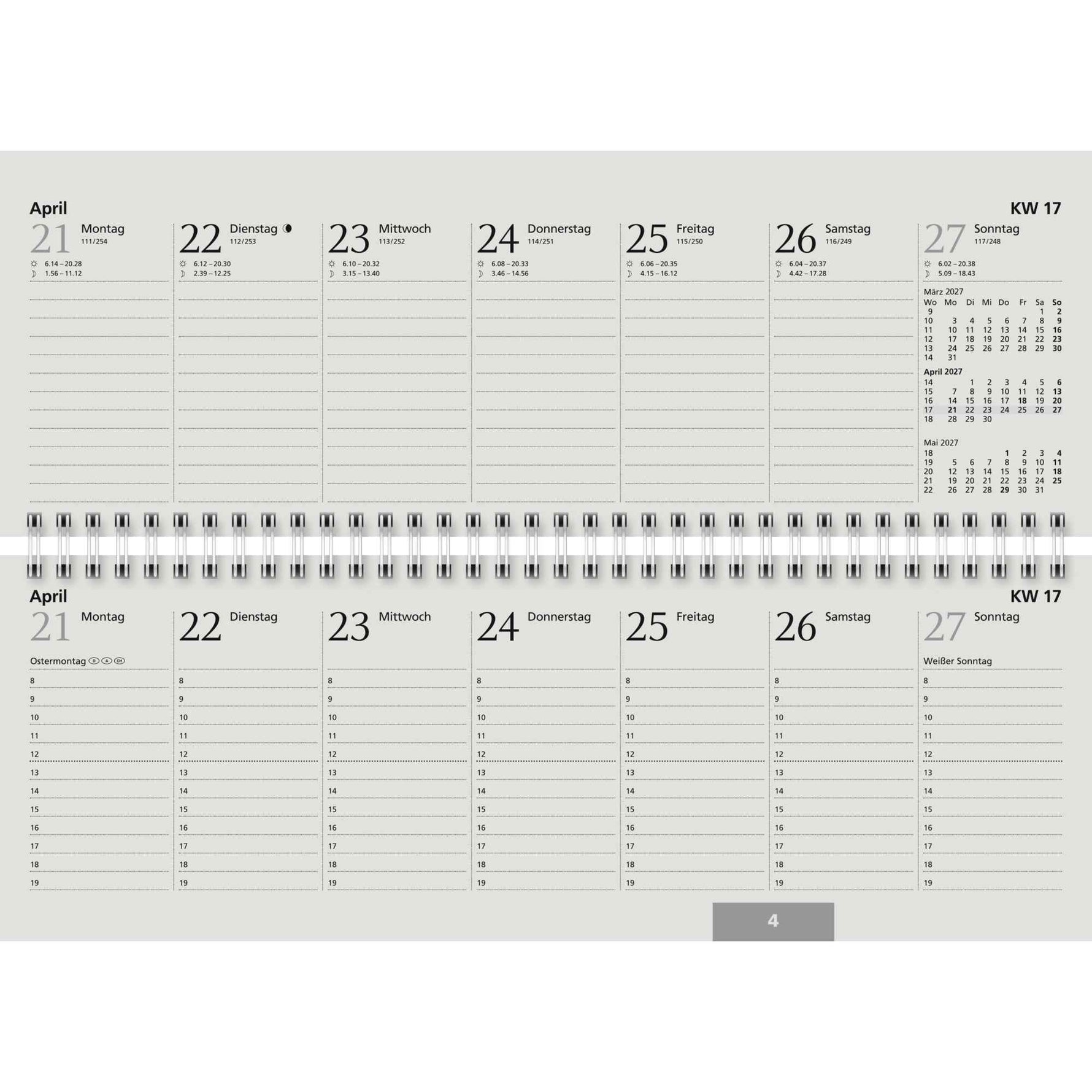 Glocken Querkalender 2027