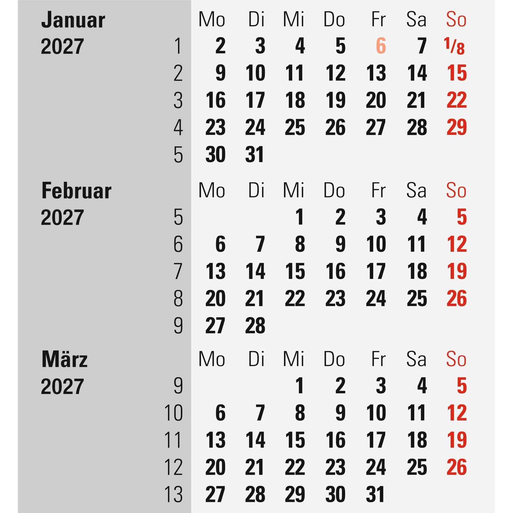 rido/idé Tischkalender 2027