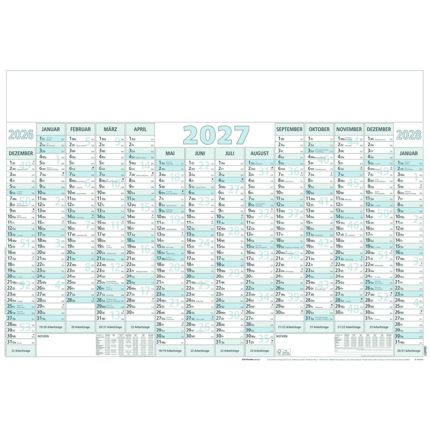 ZETTLER Plakatkalender 2027