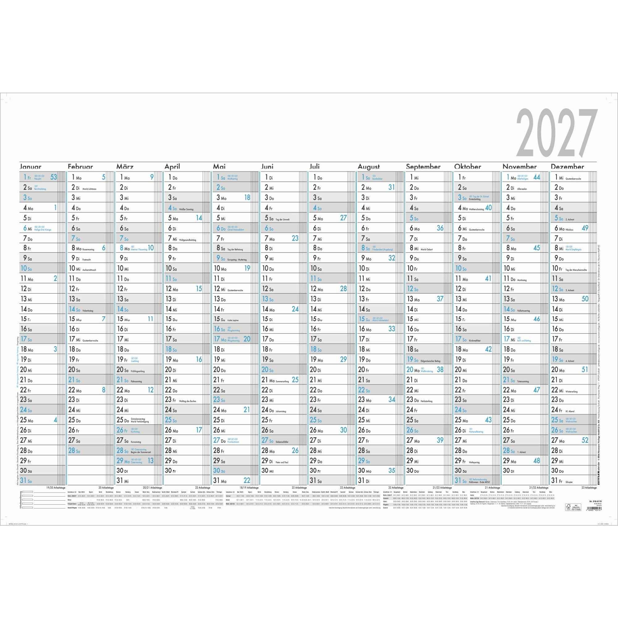 ZETTLER Plakatkalender 2027