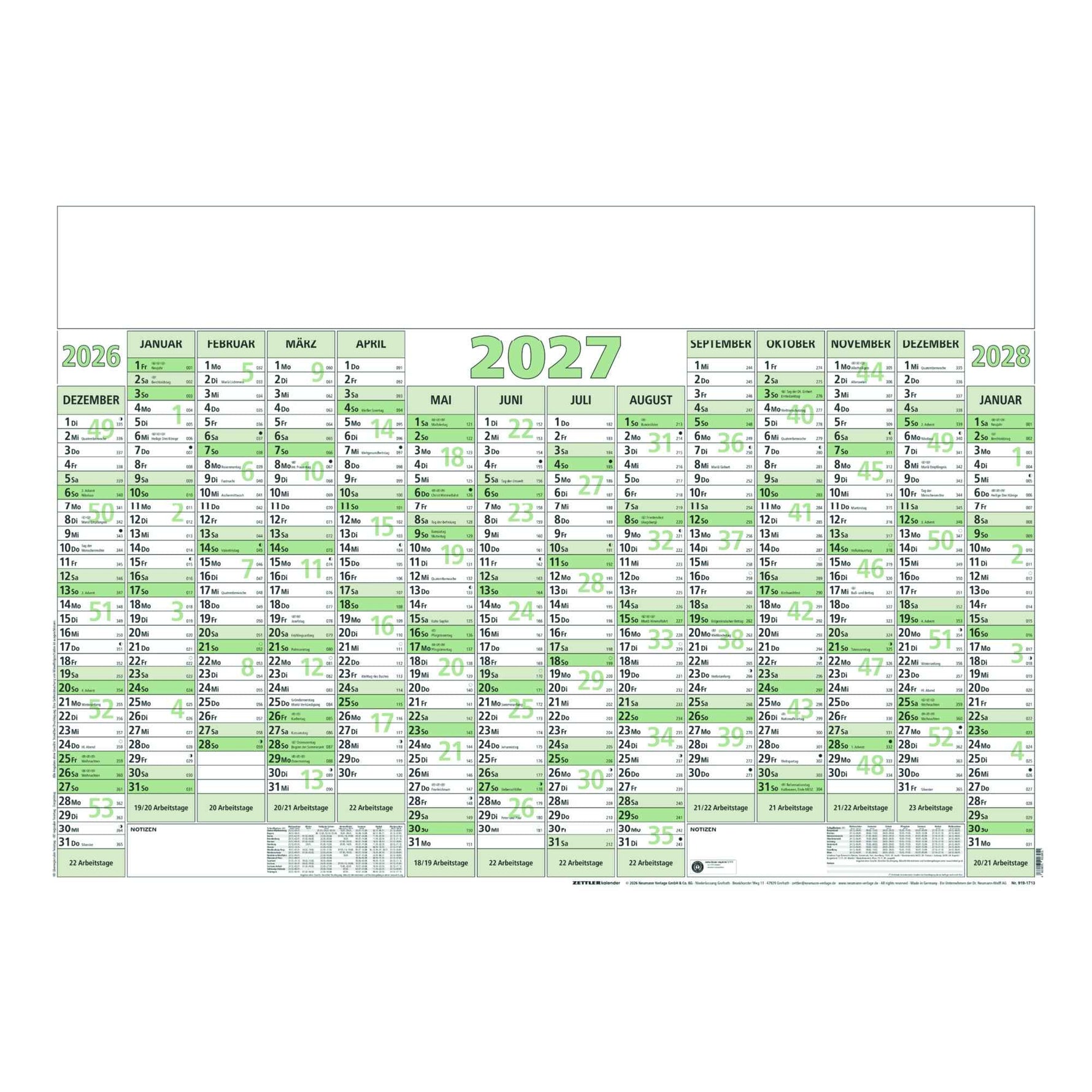 ZETTLER Plakatkalender Natura 2027