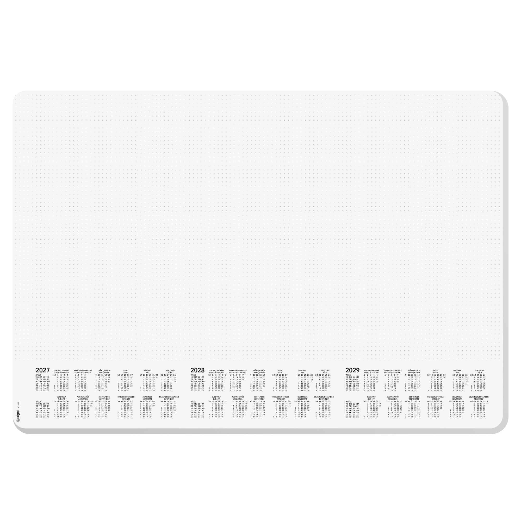 SIGEL Schreibunterlage Dotted mit Kalender 3 Jahre