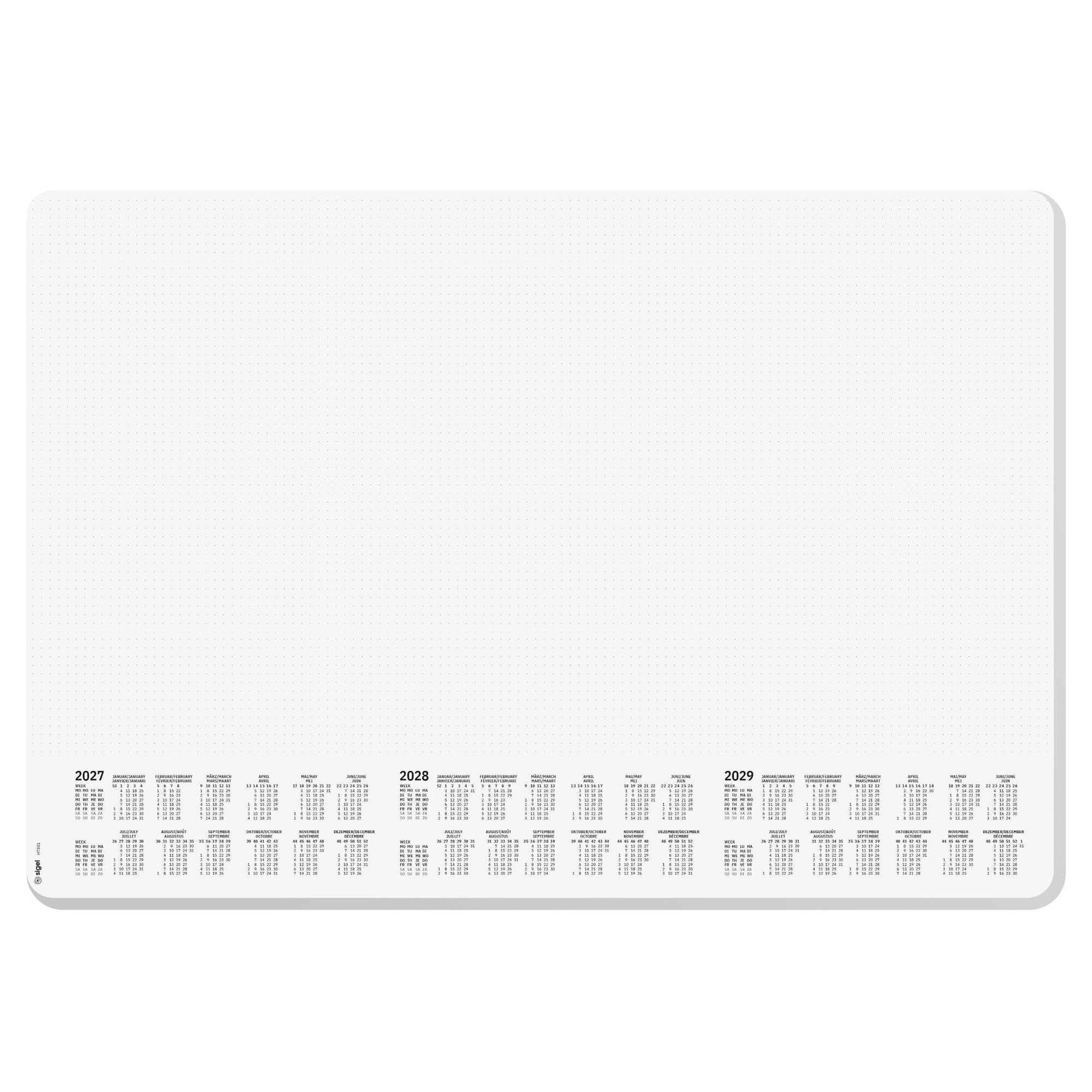 SIGEL Schreibunterlage Dotted mit Kalender 3 Jahre