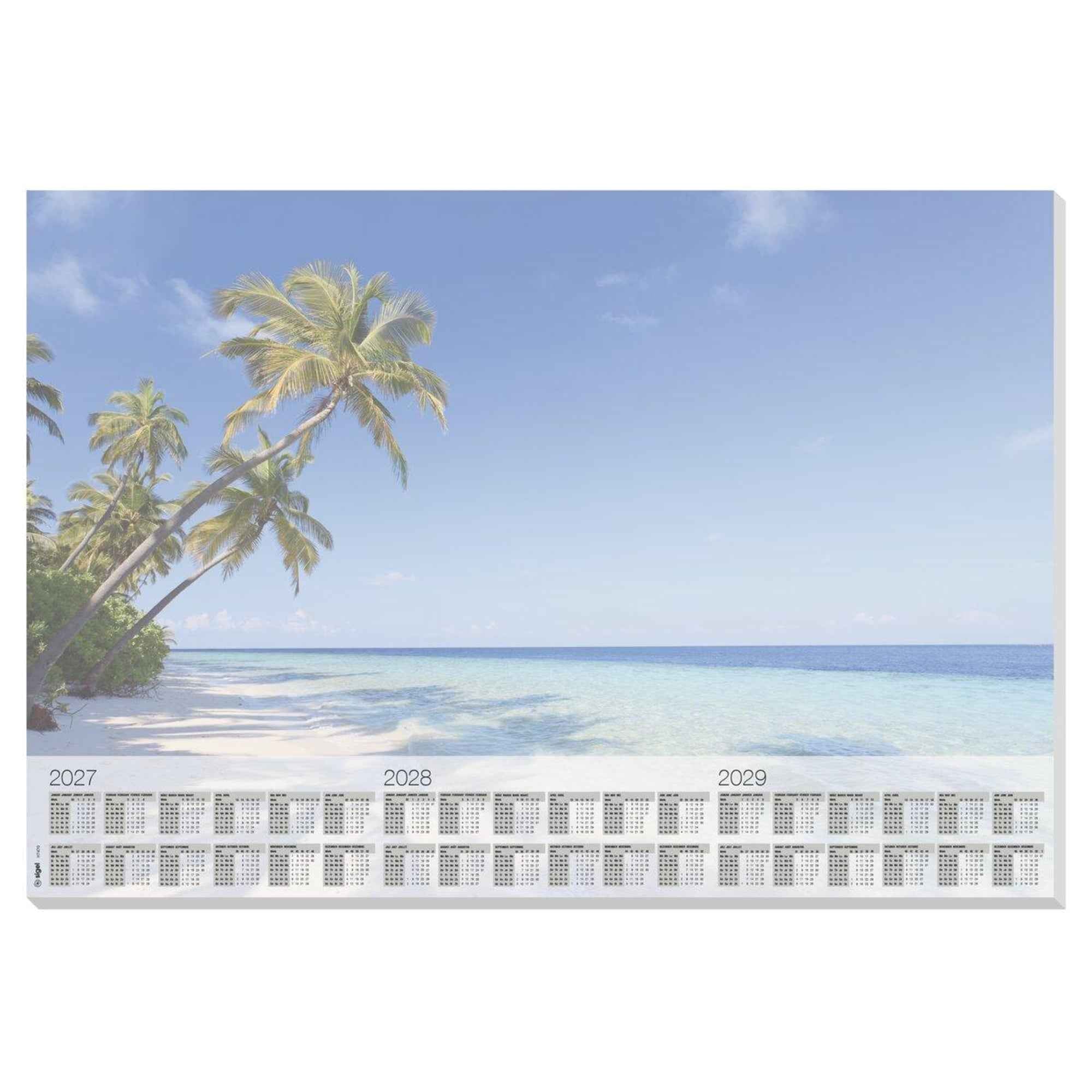 SIGEL Schreibunterlage Beach mit Kalender 3 Jahre