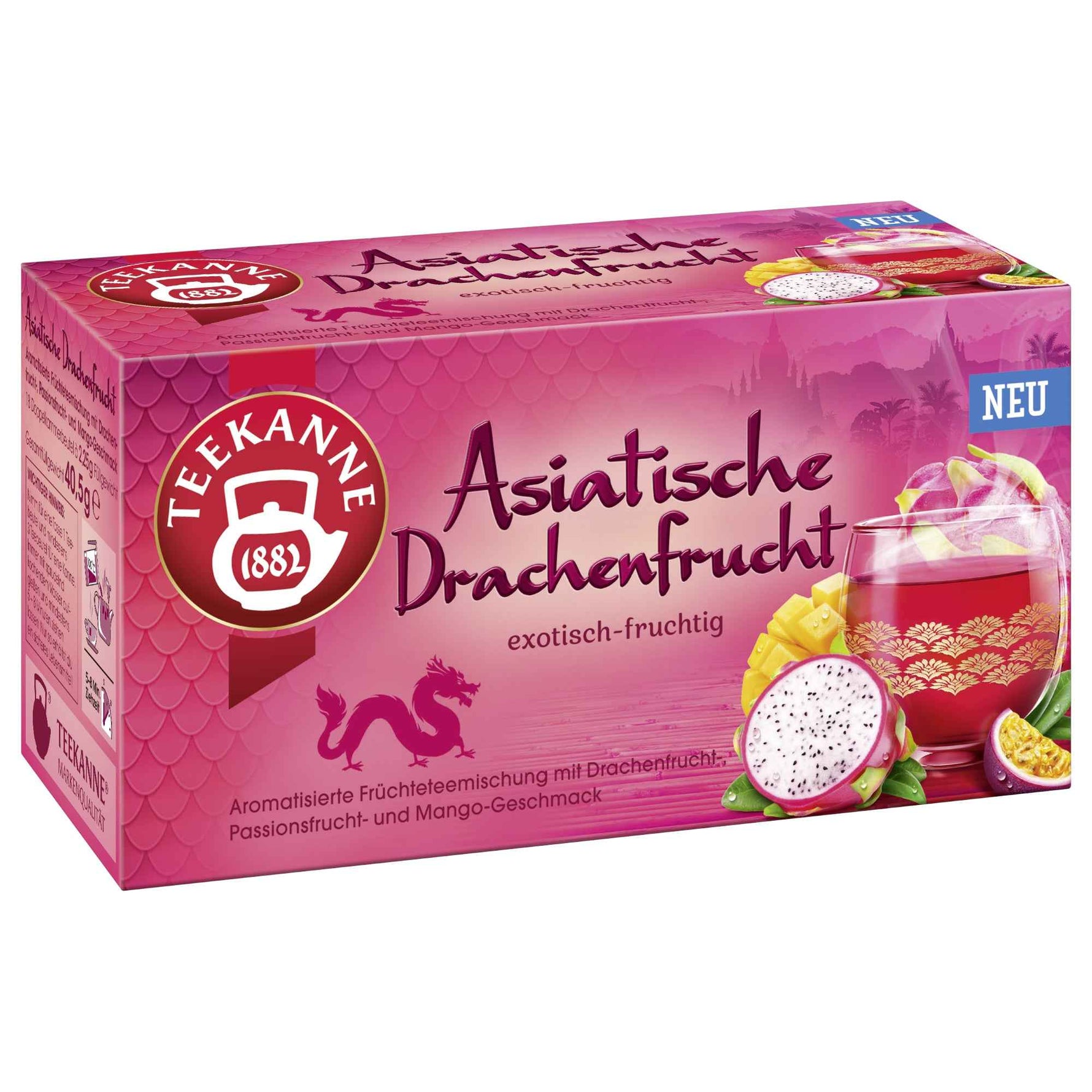 Teekanne Tee Asiatische Drachenfrucht