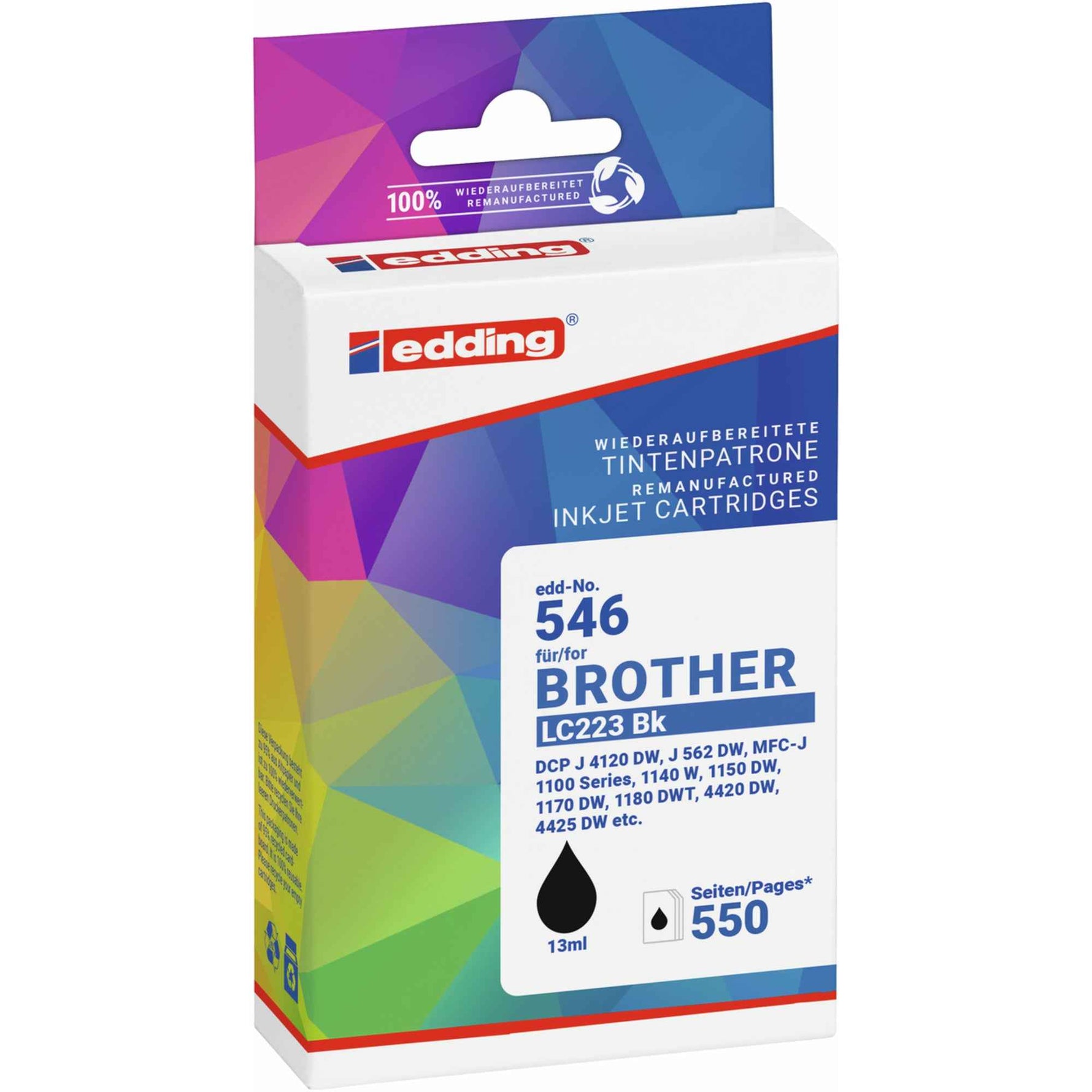 edding Tintenpatrone Kompatibel mit Brother LC-223BK schwarz