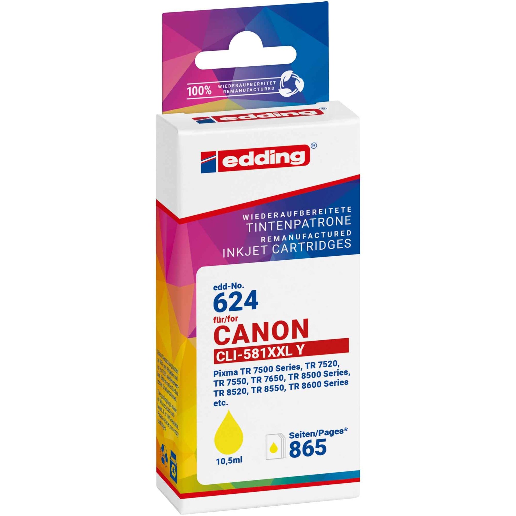 edding Tintenpatrone Kompatibel mit Canon CLI-581XXL Y gelb