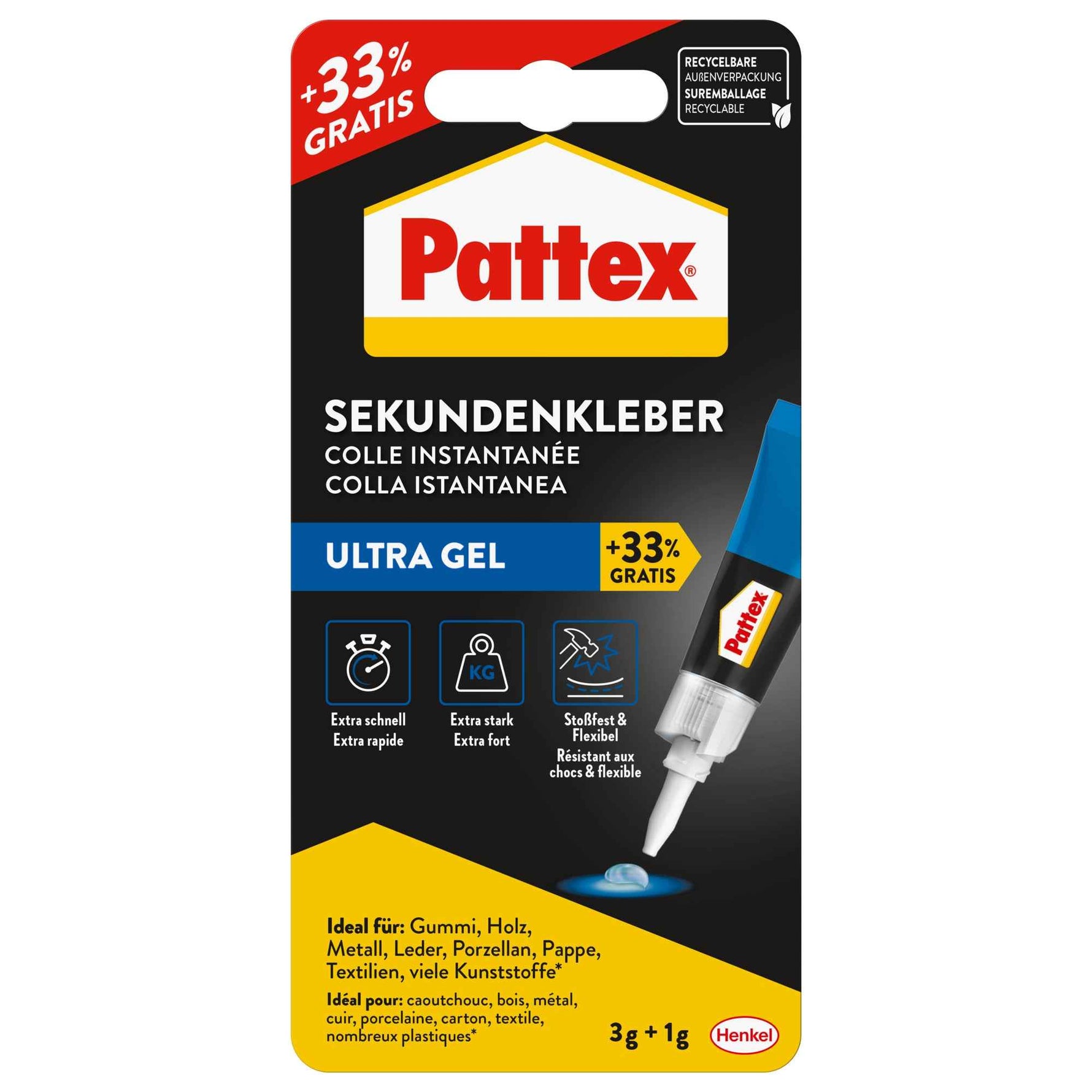 Pattex Sekundenkleber Ultra Gel