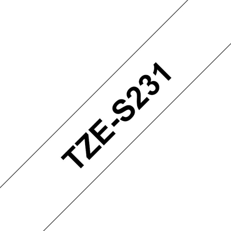 Brother Schriftband-Kassette TZe-S231 – Extra-stark klebend für höchste Ansprüche – Produktbild 3