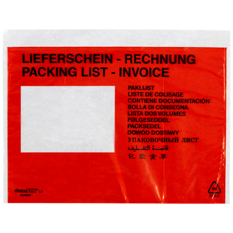 Dokumententaschen DIN C5 „Lieferschein-Rechnung“ – 250er-Pack - Wiepa Bürofachpartner