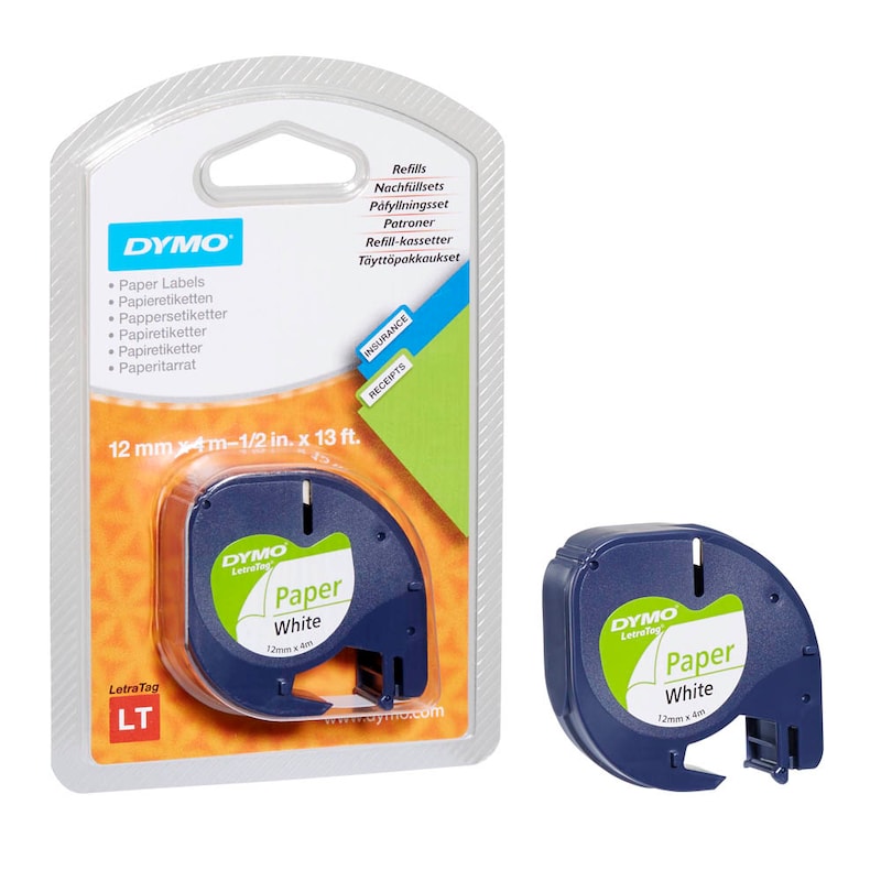 DYMO® LetraTag® Schriftbandkassette (12 mm) – Die nachhaltige Lösung