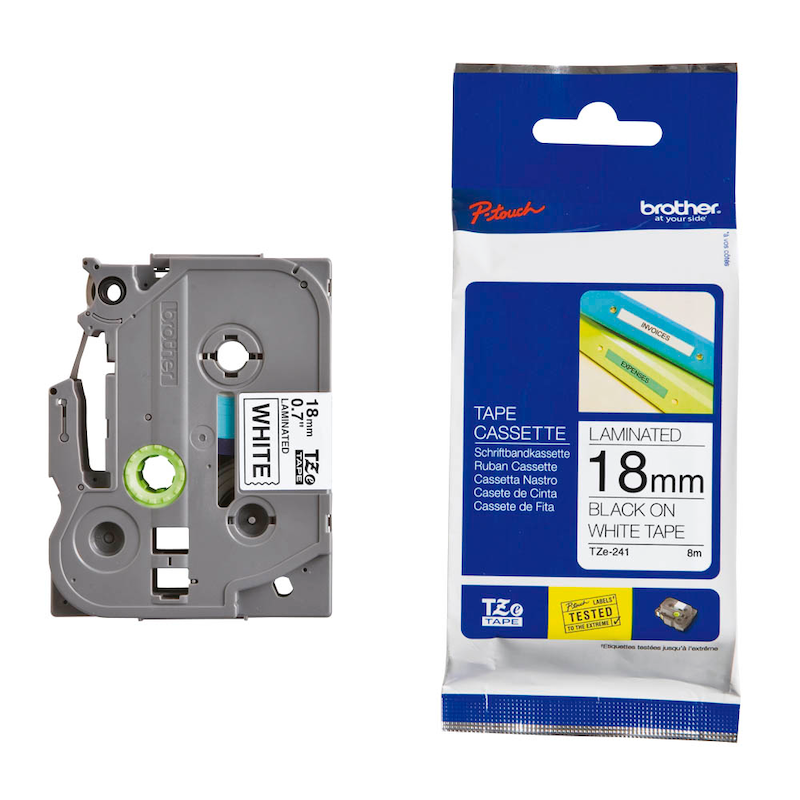Brother Schriftbandkassette P-touch 18 mm x 8 m (B x L) TZe-241 - Wiepa Bürofachpartner