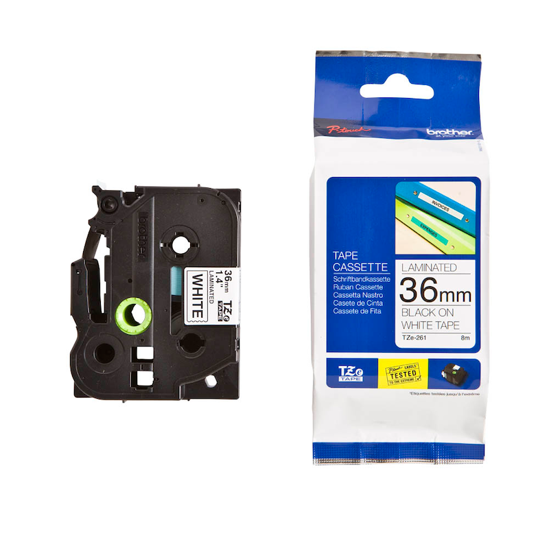 Brother Schriftbandkassette TZe-261 (36 mm) – Professionelle Kennzeichnung für härteste Anforderungen