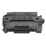 Original schwarzer HP Toner 55A (CE255A) für HP Drucker, zeigt den Tonerbehälter mit Produktetikett.