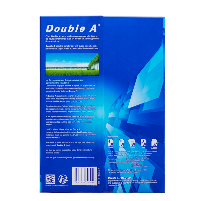 Double A Double A Multifunktionspapier Premium DIN A4 – 80 g/m², 500 Blatt