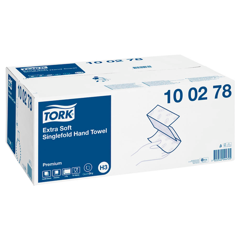 Tork Papierhandtücher H3 Premium – Extra Soft & Saugstark (3.000 Tücher) - Wiepa Bürofachpartner