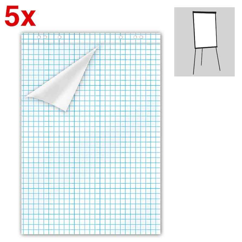 Kariertes Flipchart-Papier von Wiepa Bürofachpartner, 67,5 x 98 cm, 20 Blatt, für Präsentationen und Notizen
