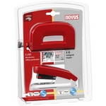 Novus E210/E15 Locher und Heftgeräte Set, kompaktes Büro-Set zum Heften und Lochen, in neutralem Design