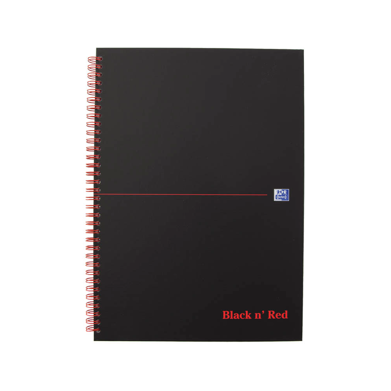Oxford Black n’ Red Spiralbuch DIN A4 kariert, 70 Blatt