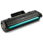 Schwarzer HP Toner 106A (W1106A) für Drucker, Original HP-Qualität, Nahaufnahme der Tonerkartusche