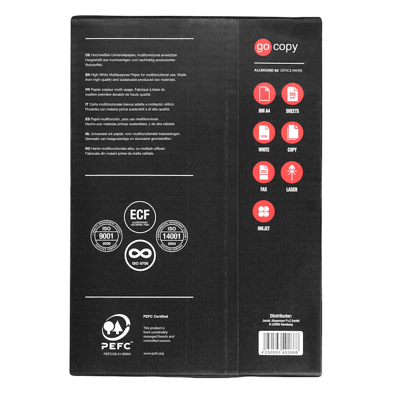 go copy Kopierpapier ALLROUND 80 DIN A4 – zuverlässigesPapier für den täglichen Büroeinsatz - Wiepa Bürofachpartner