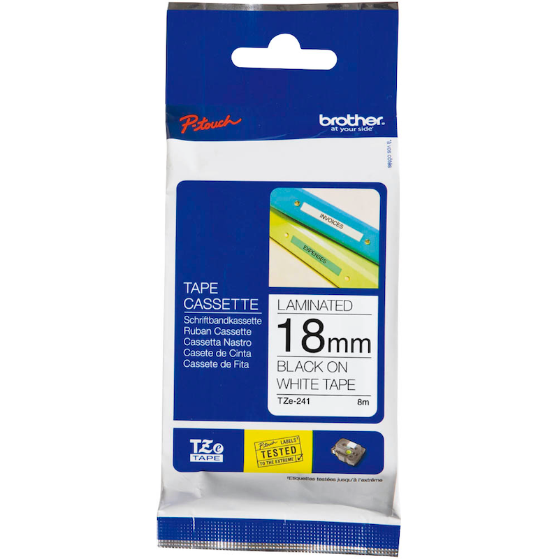 Brother Schriftbandkassette P-touch 18 mm x 8 m (B x L) TZe-241 - Wiepa Bürofachpartner