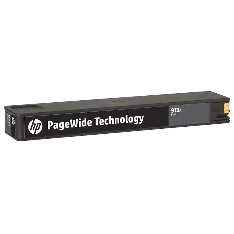 HP Tintenpatrone 913A Schwarz, Original, zeigt die schwarze Tintenpatrone im Karton für HP Drucker.