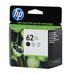 HP Tintenpatrone 62XL Schwarz, Original Hochleistungstinte für HP Drucker, zeigt die schwarze Tintenpatrone im Zoom.