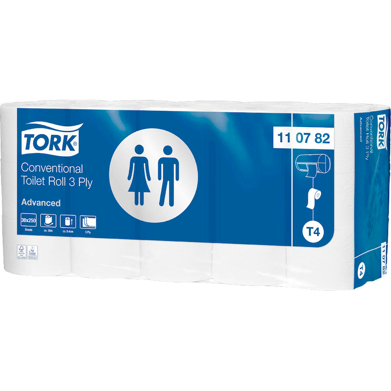 Tork Toilettenpapier Advanced – 3-lagig, Weiß (T4 System), 30 Rollen - Wiepa Bürofachpartner
