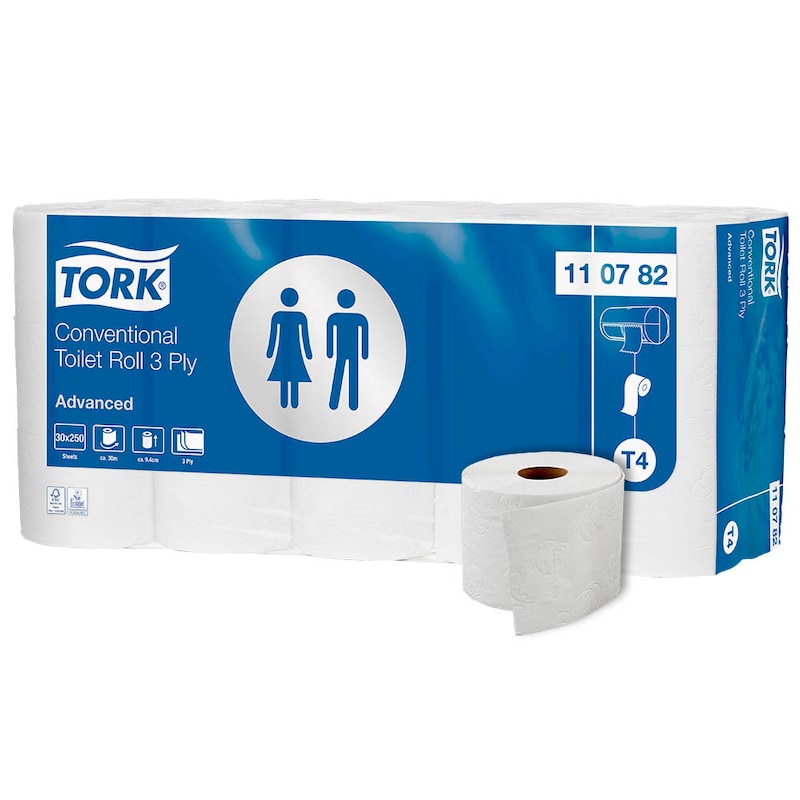 Tork Toilettenpapier Advanced – 3-lagig, Weiß (T4 System), 30 Rollen - Wiepa Bürofachpartner