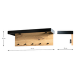 Moderne Wandgarderobe aus Eiche und Schwarz von HAKU, mit Haken und Ablagefläche, für stilvolle Eingangsbereiche.