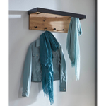 Moderne Wandgarderobe aus Eiche und Schwarz von HAKU, stilvolles Möbelstück mit Haken für Jacken und Accessoires.