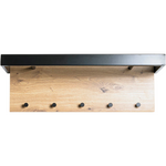 Moderne Wandgarderobe aus Eiche und Schwarz von HAKU, stilvoll an der Wand mit Haken für Jacken und Accessoires.