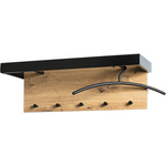 Stilvolle Wandgarderobe aus Eiche und Schwarz von HAKU mit Haken und Ablage für die Wohnung.