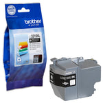 Originale Brother LC-3219XL-BK schwarze XL-Tintenpatrone für Drucker, zeigt die Verpackung und die Tintenpatrone im Detail.