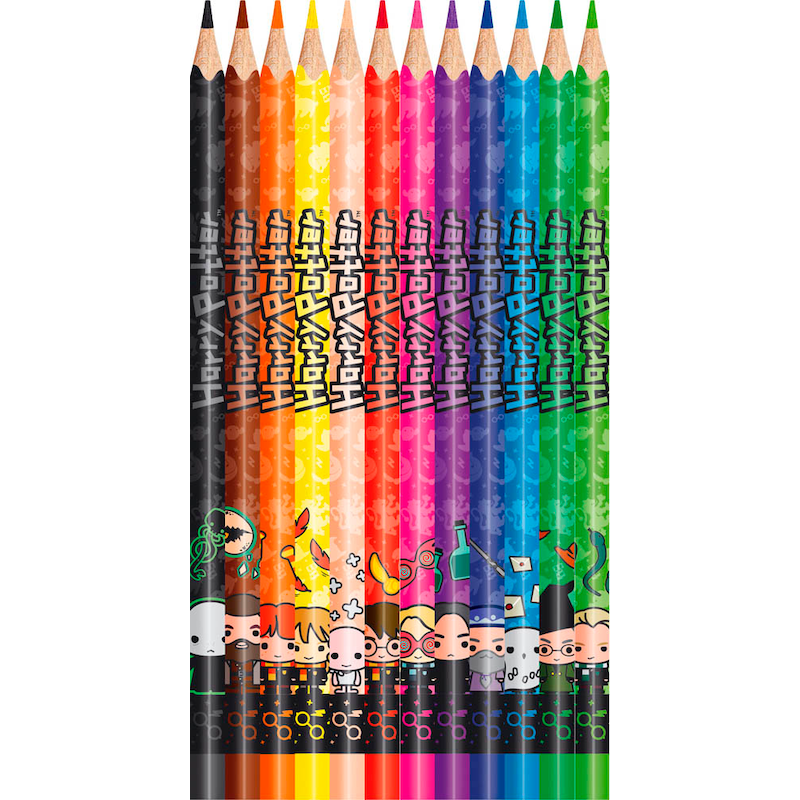 Bunte Maped Harry Potter Buntstifte im 12er Set mit leuchtenden Farben und bruchfester Mine, ideal für Schule und kreative Projekte