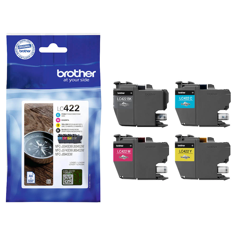 Brother Tintenpatronen LC-422VAL (4er-Set) – Zuverlässigkeit im kompakten Multipack
