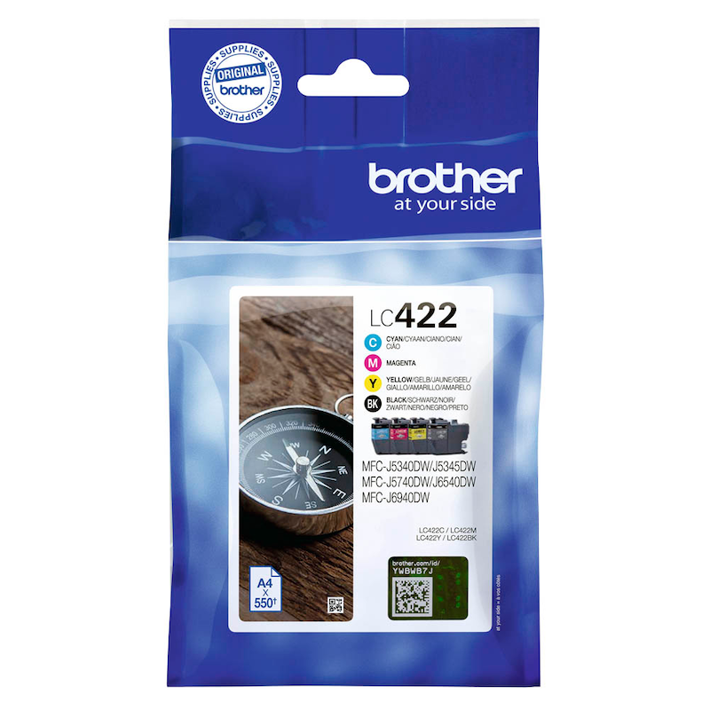 Brother Tintenpatronen LC-422VAL (4er-Set) – Zuverlässigkeit im kompakten Multipack