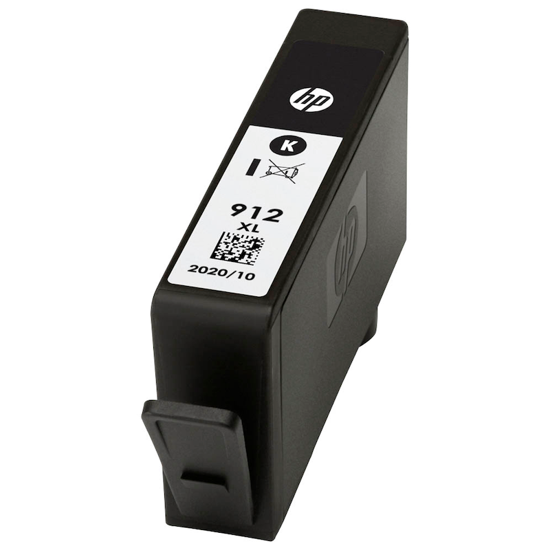 HP Tintenpatrone 912XL Schwarz, Original, für HP Drucker, zeigt die Tintenpatrone mit schwarzem Tintenbehälter.