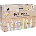 KREUL Bee Happy Kerzenstifte Kreativset zum Bemalen von Kerzen, verschiedene bunte Stifte für kreative Kerzenkunst