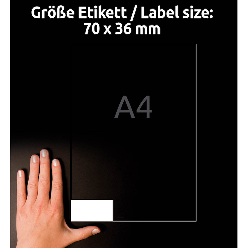 Avery Zweckform Universaletikett ultragrip 70 x 36 mm - 100 Blatt – Produktbild 8
