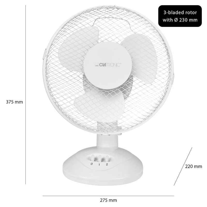 CLATRONIC VL 3601 Tischventilator 30 W – Kompakte und sichere Abkühlung