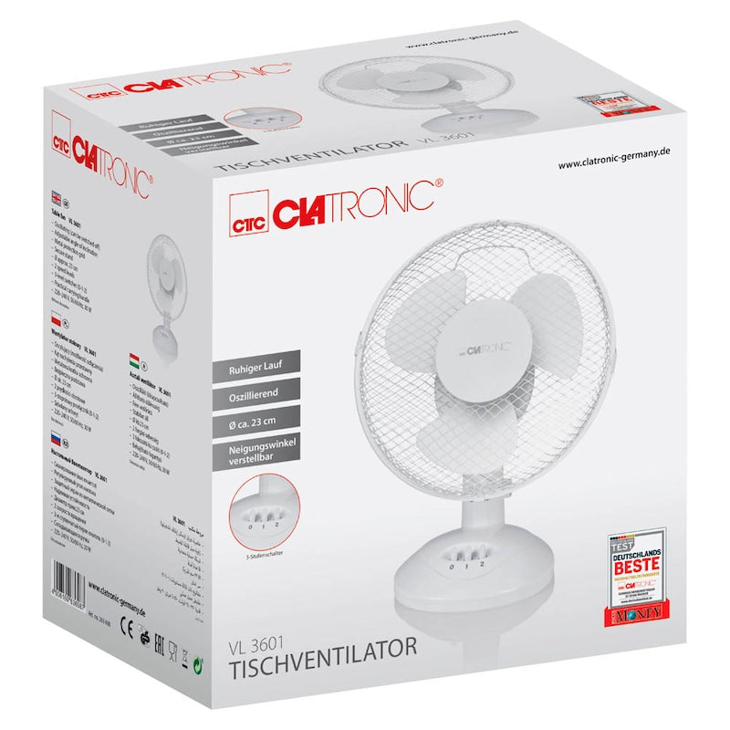 CLATRONIC VL 3601 Tischventilator 30 W – Kompakte und sichere Abkühlung