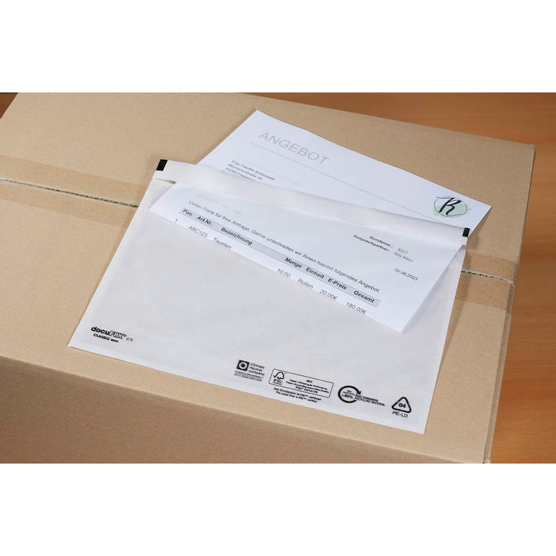 docuFIX® Dokumententasche classic eco DIN C5 - 500 Stück - Wiepa Bürofachpartner