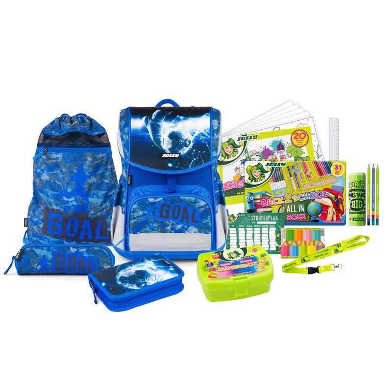 JOLLY Ergonomic Flexy Schulranzen-Set – Komplettes Schulranzen-Set mit umfangreichem Zubehör für Grundschulkinder