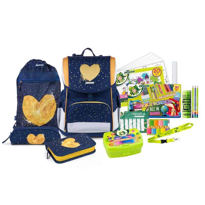 JOLLY Ergonomic Flexy Schulranzen-Set – Komplettes Schulranzen-Set mit umfangreichem Zubehör für Grundschulkinder