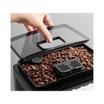 DeLonghi Magnifica S Kaffeevollautomat mit Edelstahl-Design und Bedienfeld für frischen Espresso und Kaffee.