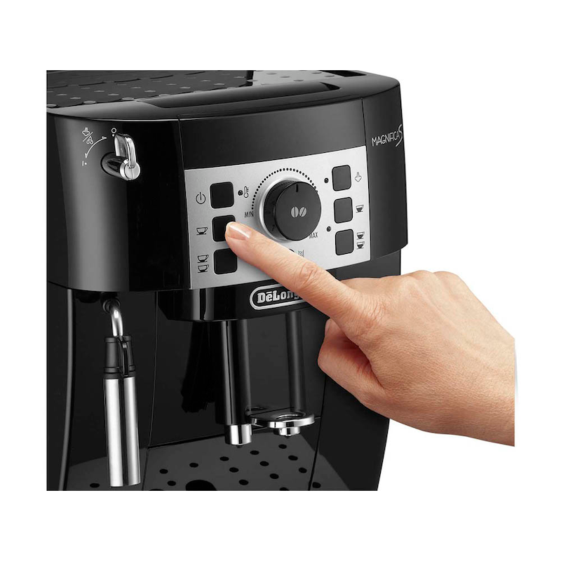 DeLonghi Magnifica S ECAM 20.116.B Kaffeevollautomat mit Edelstahlgehäuse und Bedienfeld, zubereitet frisch gebrühten Kaffee