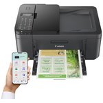 Schwarz-weißer Canon PIXMA TR4755i 4-in-1 Tintenstrahl-Multifunktionsdrucker mit Display und Papierfach