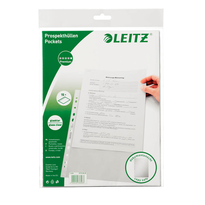 Leitz Prospekthülle DIN A4 – 80 µm Premium-Schutz, 100er Pack - Wiepa Bürofachpartner